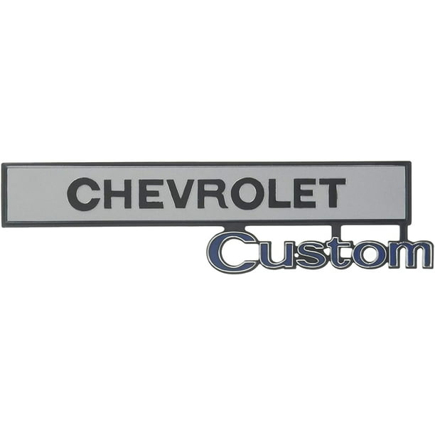 Trim Parts 9670 Truck Glove Box Door Emblem 1969-1972 Chevy “Chevrolet Custom” GMC 
